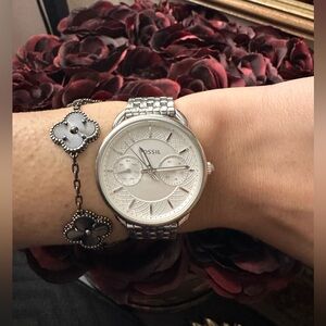 Fossil Women's Silver Watch with Textured Dial